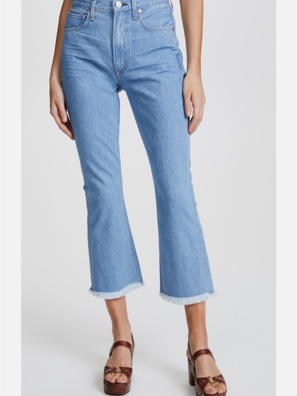 Citizens Of Humanity Light Blue Cropped Flare Jeans